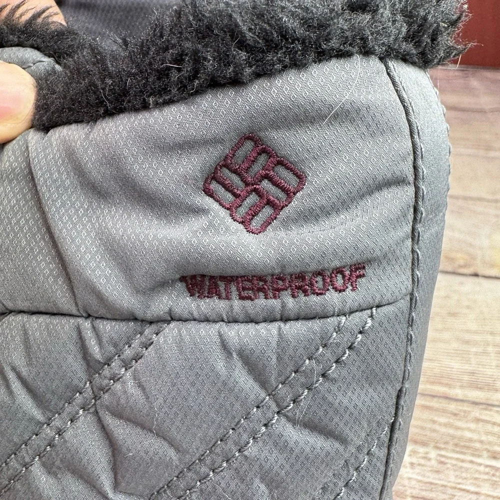 Columbia Youth Minx Mid III Snow Boots Gray Waterproof Insulated Girls Size US 1